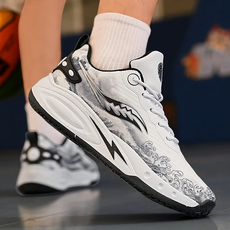 Black tailed Deer Shock Absorbers With Slip Resistant And Abrasion Resistant Properties Low Top Basketball Shoes Unisex-5