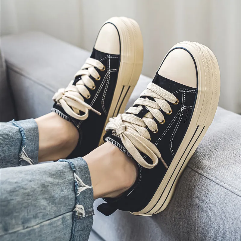 Black tailed Deer Height Increasing Low Top Skateboard Shoes Men's-14