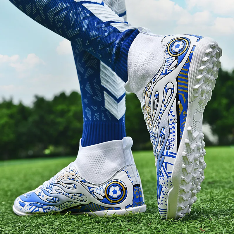 Black tailed deer Soccer Shoes Unisex High Top Aqua/White Blue/White Red-29