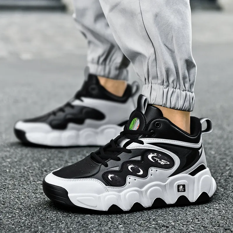 Black tailed Deer Thermal Cushioning Abrasion Resistant Slip Resistant High Top Basketball Shoes Men's-19
