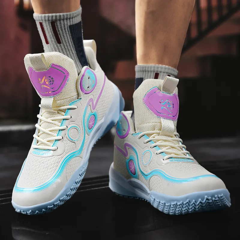 Black tailed Deer Cushioning, Slip Resistant, And Abrasion Resistant High Top Basketball Shoes Unisex-4