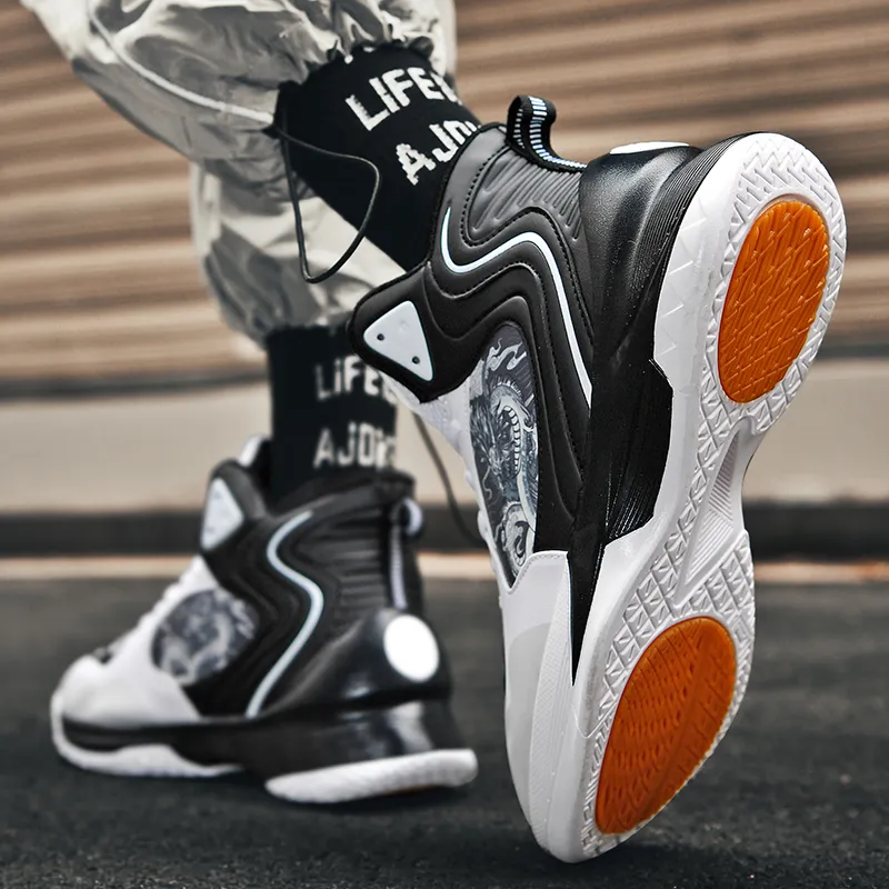 Black tailed Deer Thermal Cushioning Abrasion Resistant Slip Resistant High Top Basketball Shoes Unisex-22