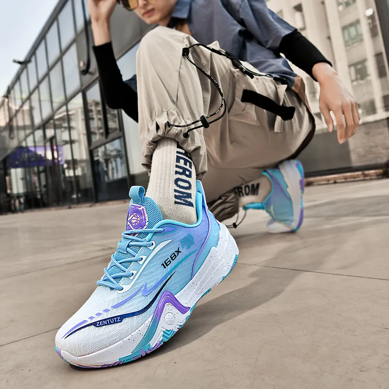 Black tailed Deer Shock Absorbers Slip Resistant Breathable Mid Top Basketball Shoes Unisex-16