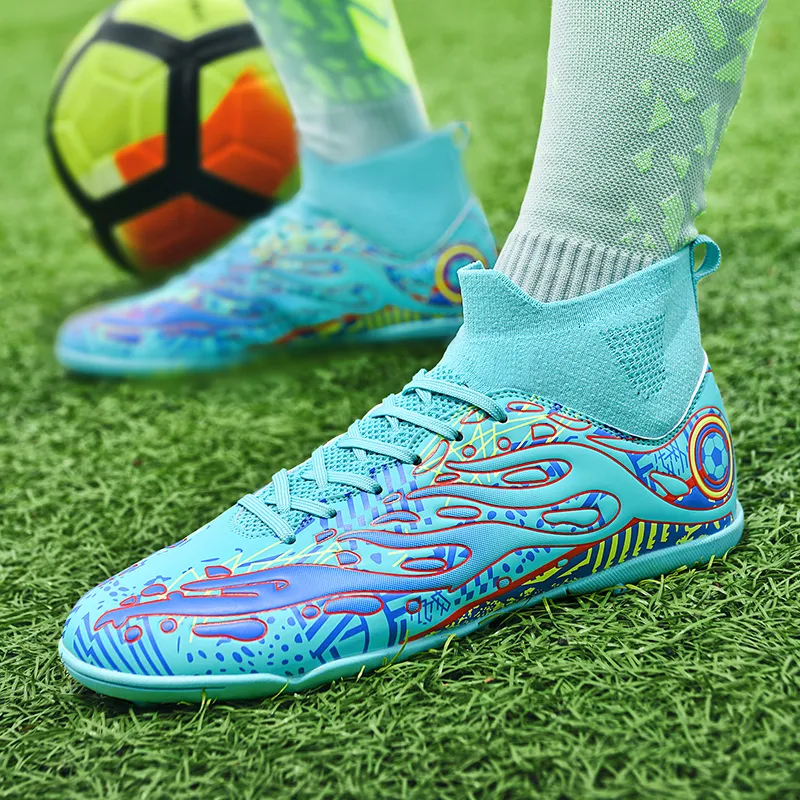 Black tailed deer Soccer Shoes Unisex High Top Aqua/White Blue/White Red-24