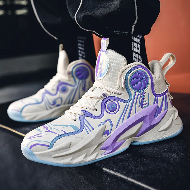 Black tailed Deer Thermal Cushioning Abrasion Resistant Slip Resistant High Top Basketball Shoes Unisex-8