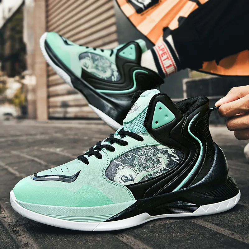 Black tailed Deer Thermal Cushioning Abrasion Resistant Slip Resistant High Top Basketball Shoes Unisex-15