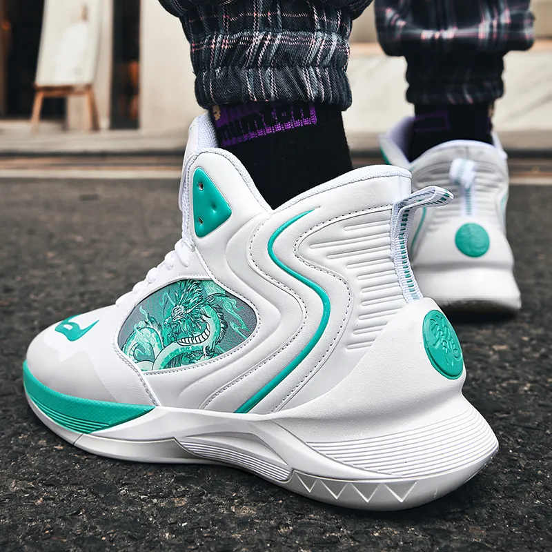 Black tailed Deer Thermal Cushioning Abrasion Resistant Slip Resistant High Top Basketball Shoes Unisex-12