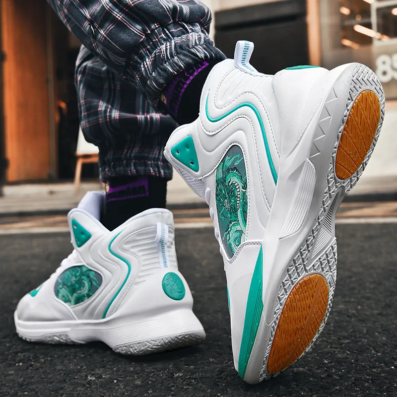 Black tailed Deer Thermal Cushioning Abrasion Resistant Slip Resistant High Top Basketball Shoes Unisex-10