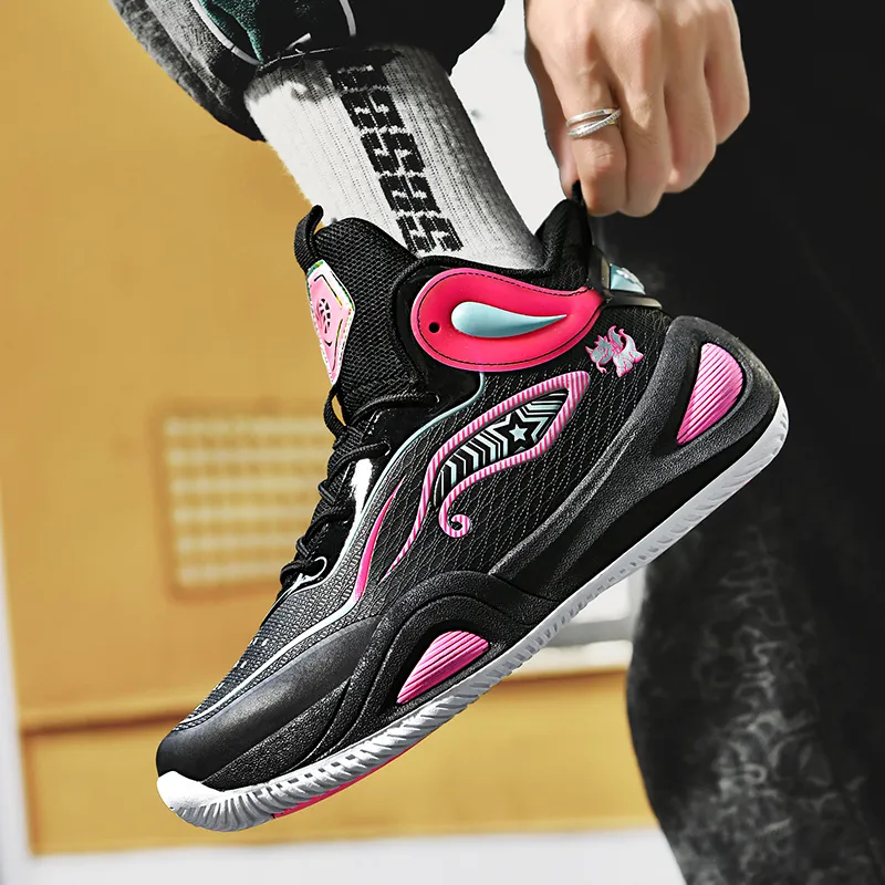Black tailed Deer Shock Absorbers Slip Resistant, Abrasion Resistant, Breathable Mid Top Basketball Shoes Unisex-29