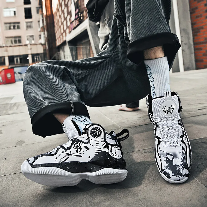 Black tailed Deer Shock Absorbers With Slip Resistant And Abrasion Resistant Properties Mid Top Basketball Shoes Unisex-12
