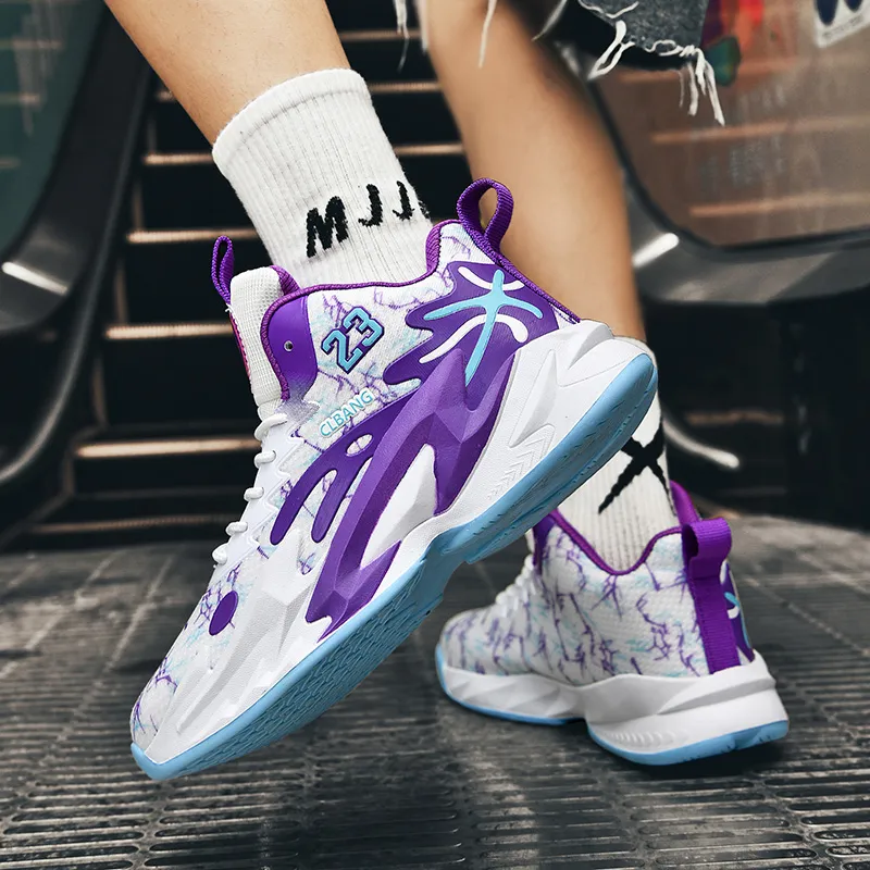 Black tailed Deer Cushioning Abrasion Resistant Breathable Mid Top Basketball Shoes Unisex-9