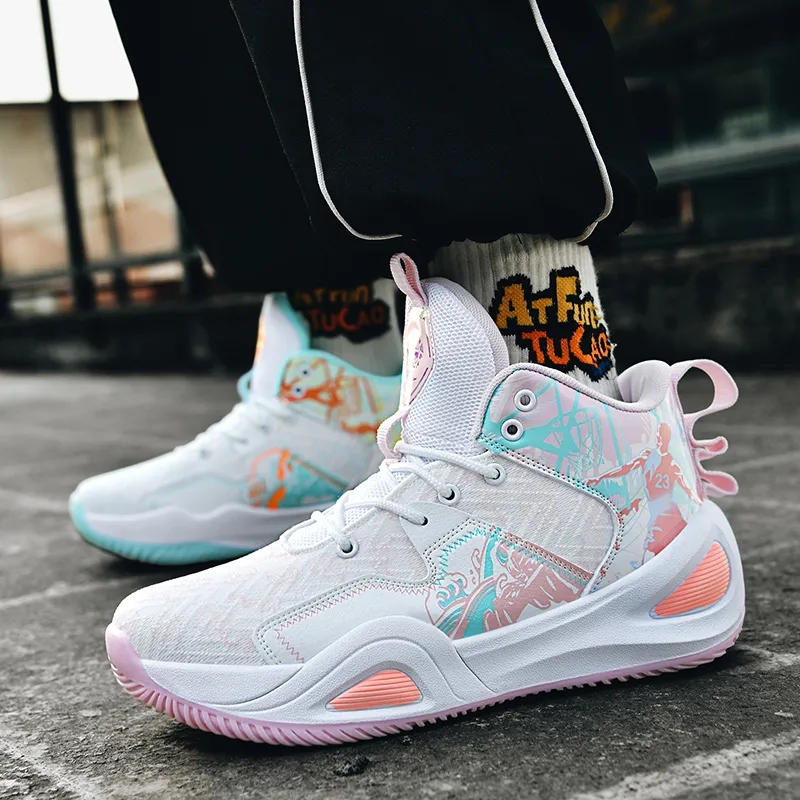 Black tailed Deer High Top Basketball Shoes Unisex-85