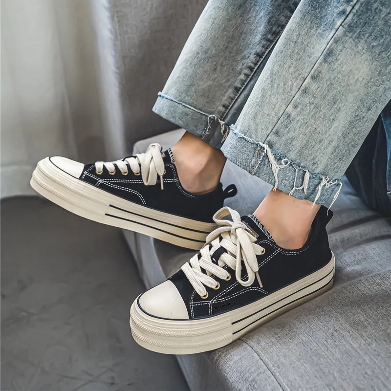 Black tailed Deer Height Increasing Low Top Skateboard Shoes Men's-16