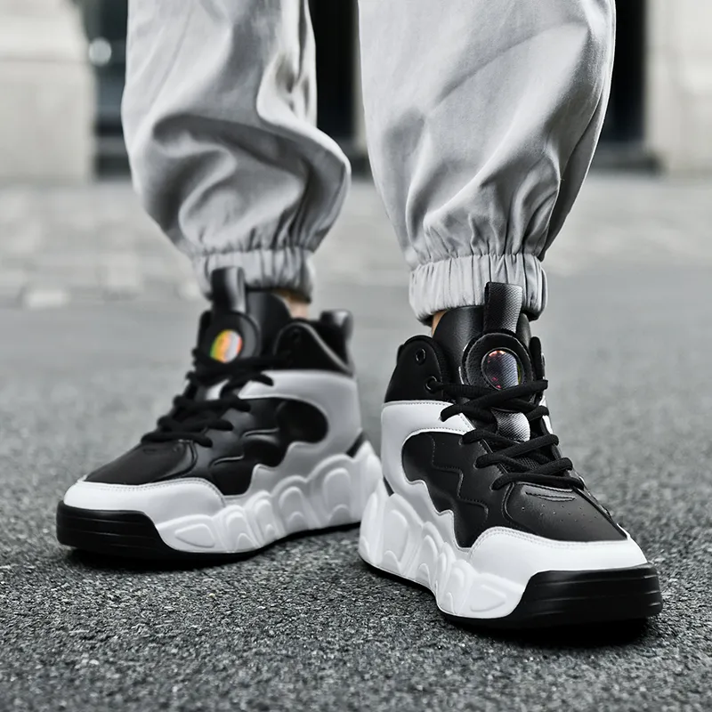 Black tailed Deer Thermal Cushioning Abrasion Resistant Slip Resistant High Top Basketball Shoes Men's-18
