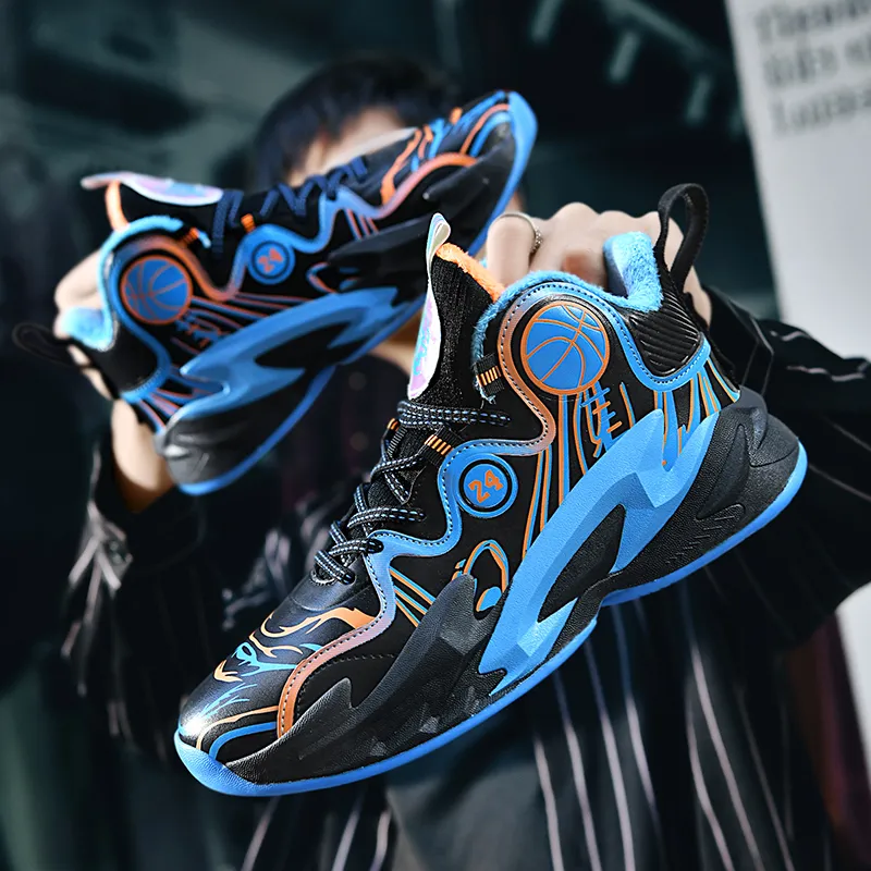 Black tailed Deer Thermal Cushioning Abrasion Resistant Slip Resistant High Top Basketball Shoes Unisex-34