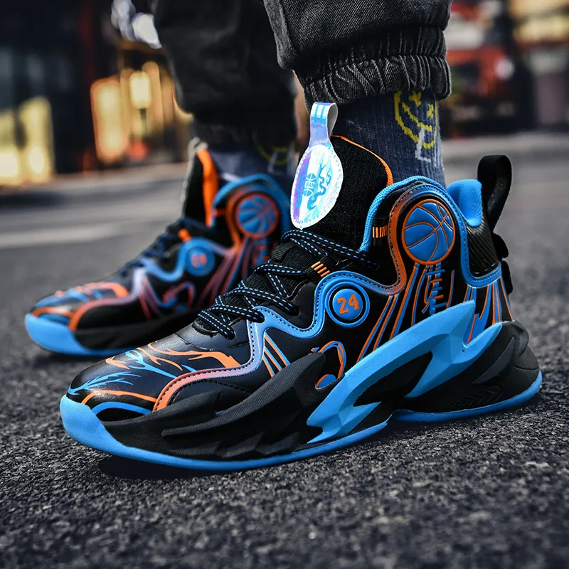 Black tailed Deer Thermal Cushioning Abrasion Resistant Slip Resistant High Top Basketball Shoes Unisex-15