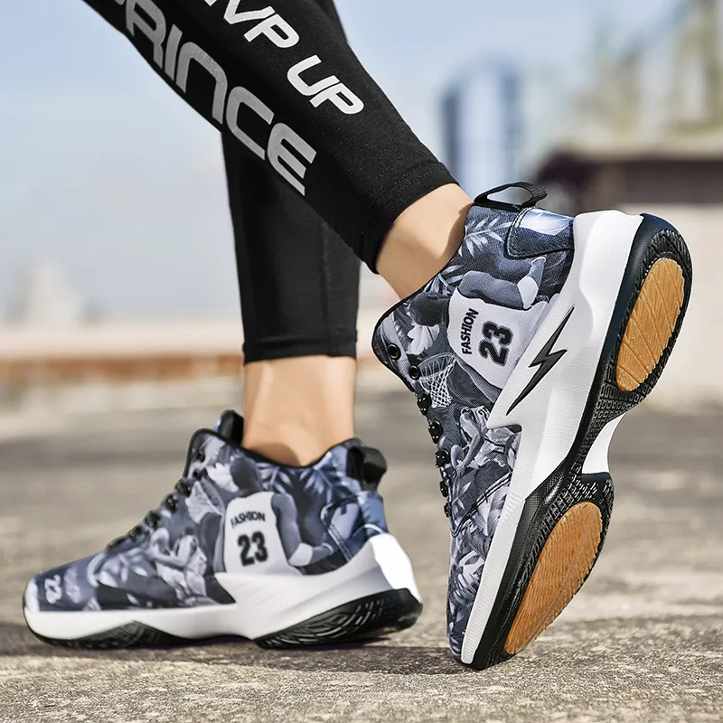 Black tailed Deer Shock Absorbers With Slip Resistant And Abrasion Resistant Properties Mid Top Basketball Shoes Men's-23
