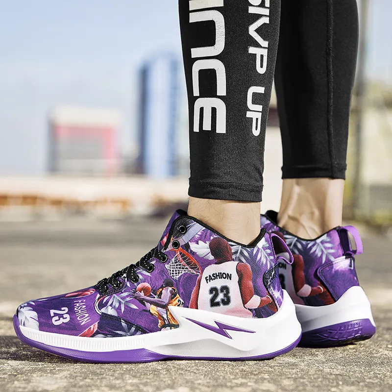 Black tailed Deer Shock Absorbers With Slip Resistant And Abrasion Resistant Properties Mid Top Basketball Shoes Men's-6