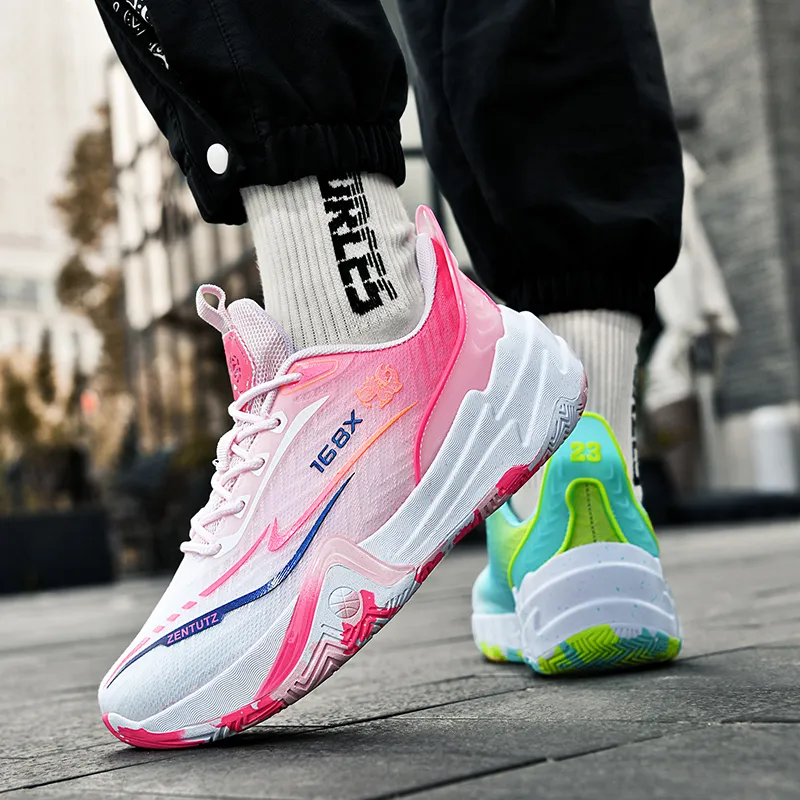 Black tailed Deer Shock Absorbers Slip Resistant Breathable Mid Top Basketball Shoes Unisex-25