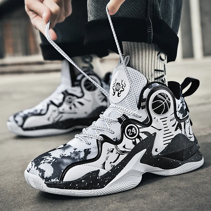 Black tailed Deer Shock Absorbers With Slip Resistant And Abrasion Resistant Properties Mid Top Basketball Shoes Unisex-11