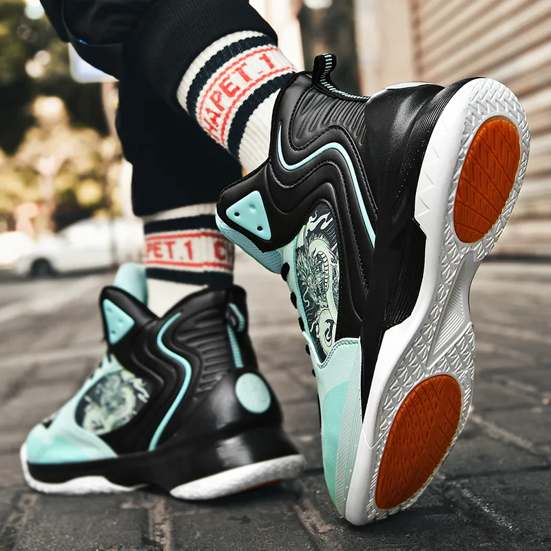 Black tailed Deer Thermal Cushioning Abrasion Resistant Slip Resistant High Top Basketball Shoes Unisex-18