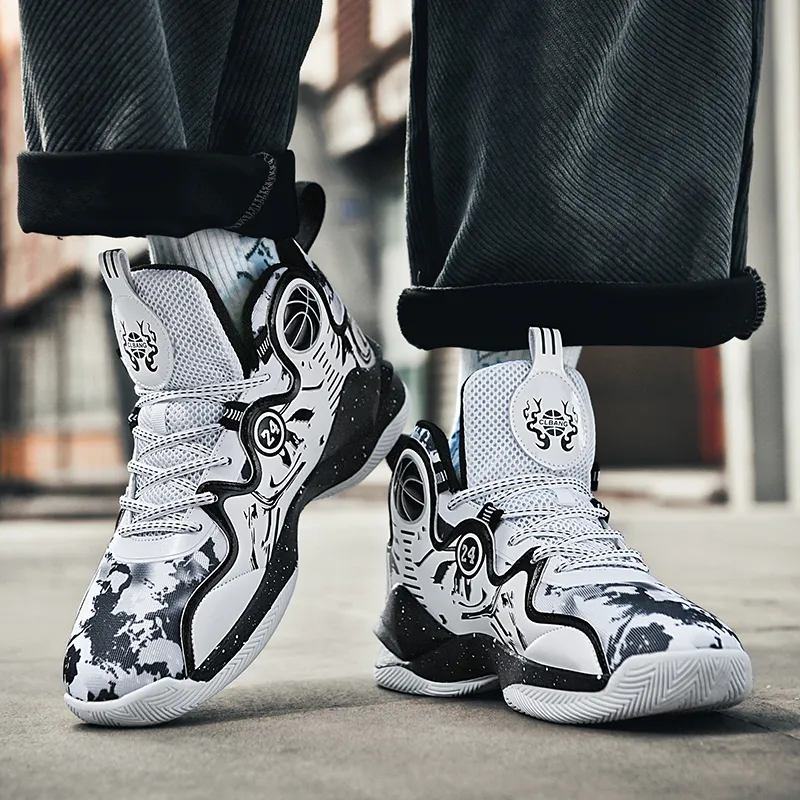 Black tailed Deer Shock Absorbers With Slip Resistant And Abrasion Resistant Properties Mid Top Basketball Shoes Unisex-10