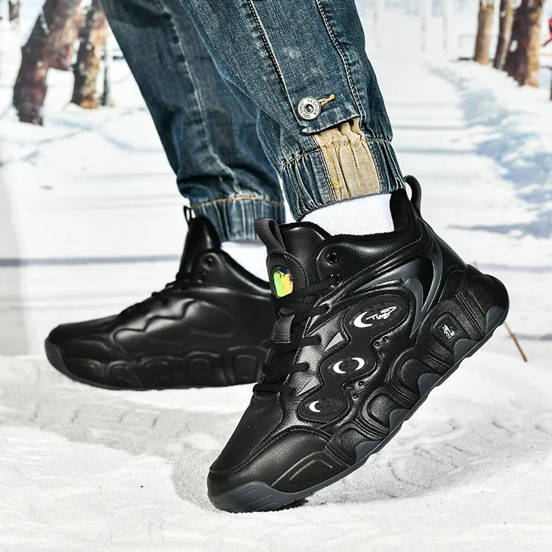 Black tailed Deer Thermal Cushioning Abrasion Resistant Slip Resistant High Top Basketball Shoes Men's-33