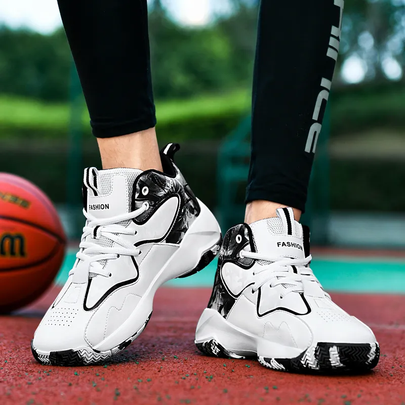 Black tailed Deer Thermal Cushioning Abrasion Resistant Slip Resistant High Top Basketball Shoes Unisex-6