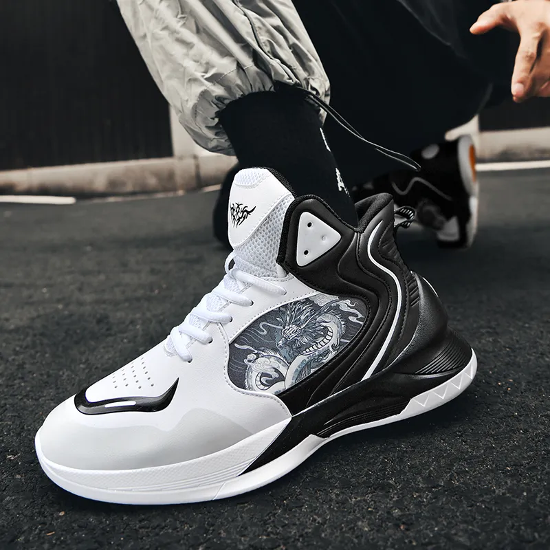Black tailed Deer Thermal Cushioning Abrasion Resistant Slip Resistant High Top Basketball Shoes Unisex-23