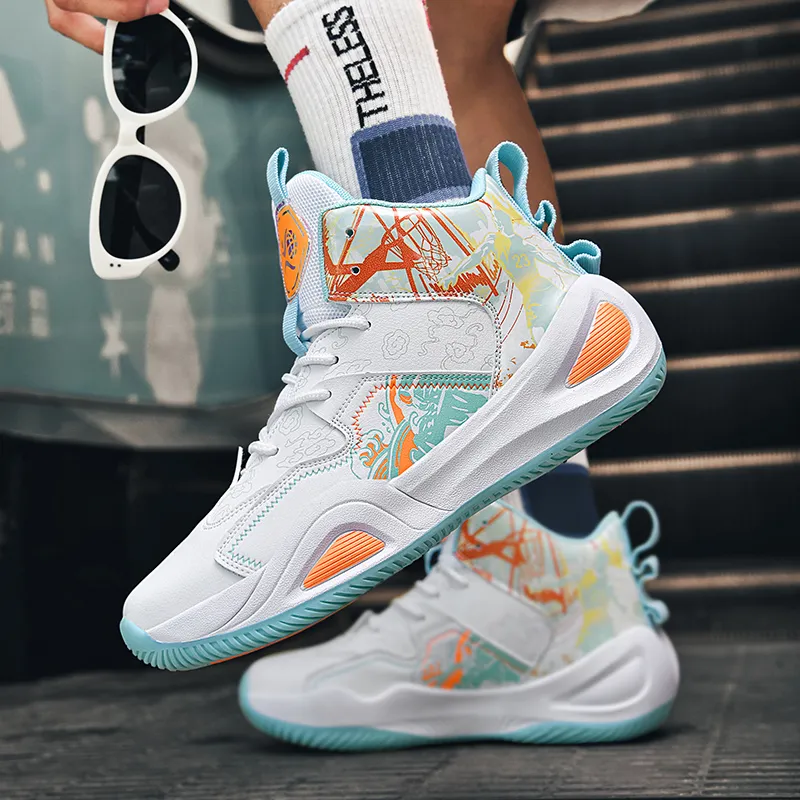Black tailed Deer High Top Basketball Shoes Unisex-13