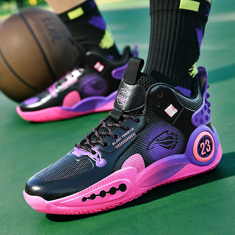 Black tailed Deer Muledeer Shock Absorbers With Slip Resistant Features High Top Basketball Shoes Unisex-16