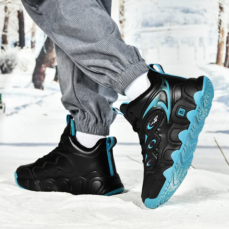 Black tailed Deer Thermal Cushioning Abrasion Resistant Slip Resistant High Top Basketball Shoes Men's-24