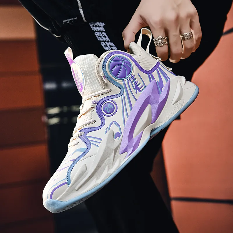 Black tailed Deer Thermal Cushioning Abrasion Resistant Slip Resistant High Top Basketball Shoes Unisex-10