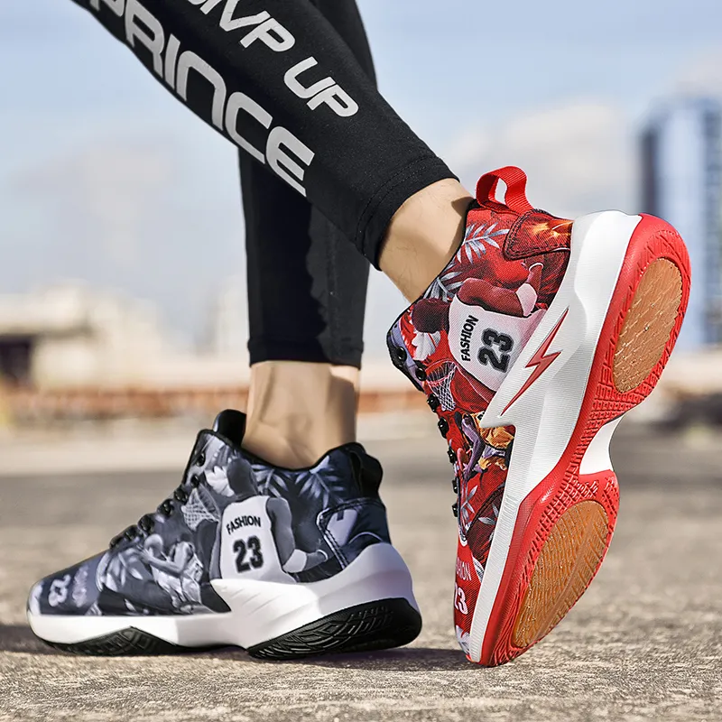 Black tailed Deer Shock Absorbers With Slip Resistant And Abrasion Resistant Properties Mid Top Basketball Shoes Men's-2