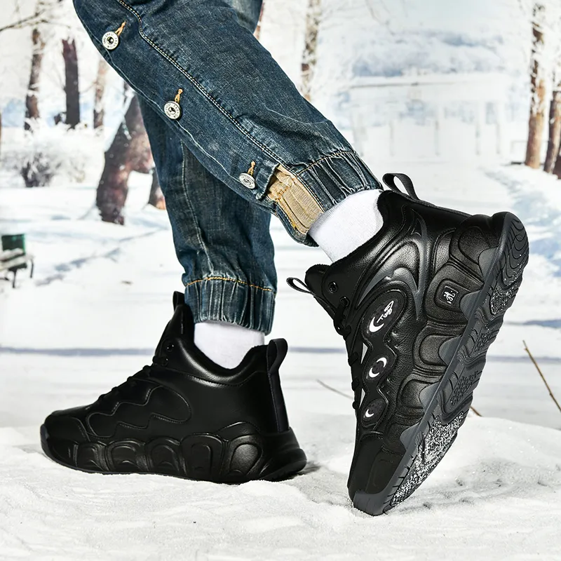 Black tailed Deer Thermal Cushioning Abrasion Resistant Slip Resistant High Top Basketball Shoes Men's-32
