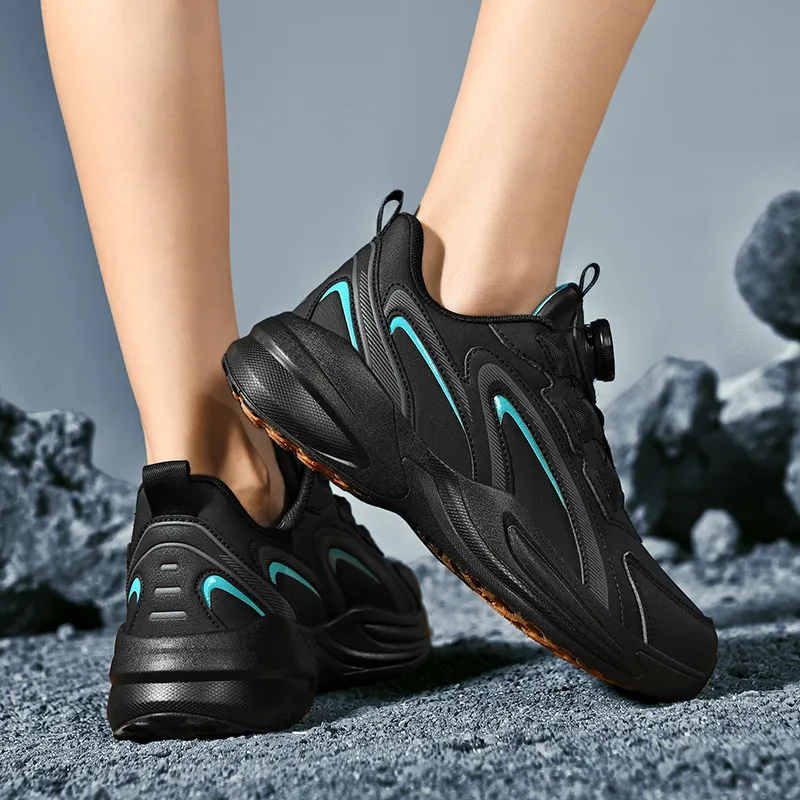 Black tailed Deer Cushioning Slip Resistant Coverage Mid Top Casual Running Shoes Unisex-4