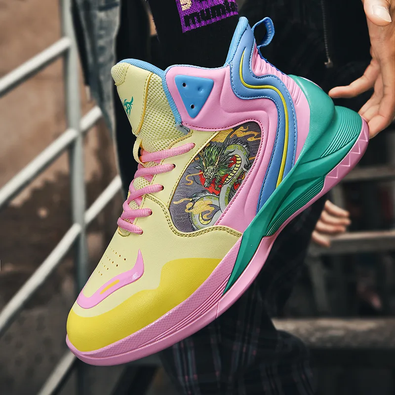 Black tailed Deer Thermal Cushioning Abrasion Resistant Slip Resistant High Top Basketball Shoes Unisex-29