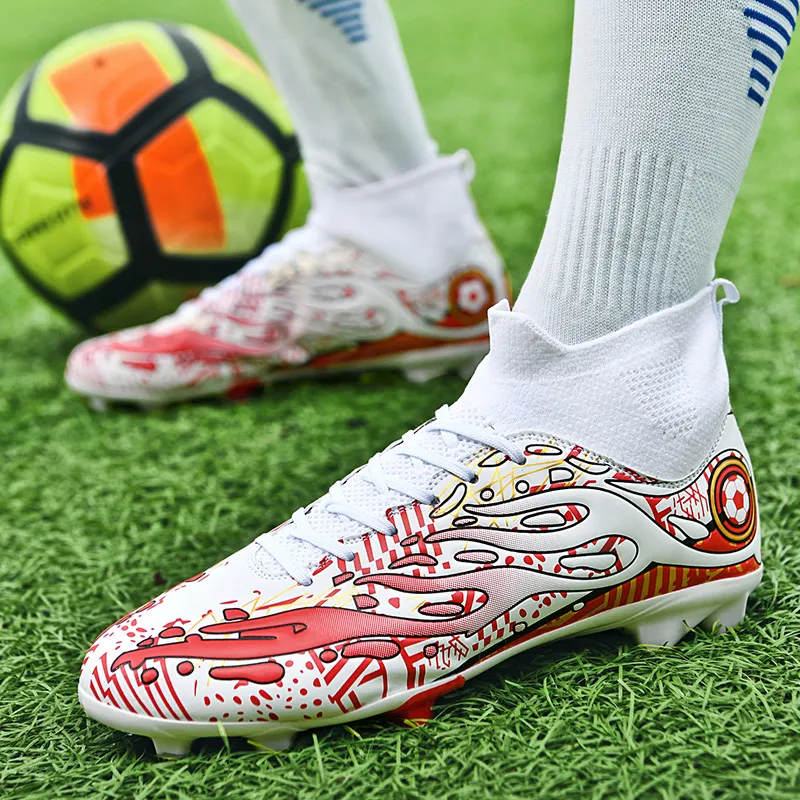 Black tailed deer Soccer Shoes Unisex High Top Aqua/White Blue/White Red-17