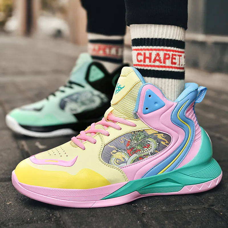 Black tailed Deer Thermal Cushioning Abrasion Resistant Slip Resistant High Top Basketball Shoes Unisex-26