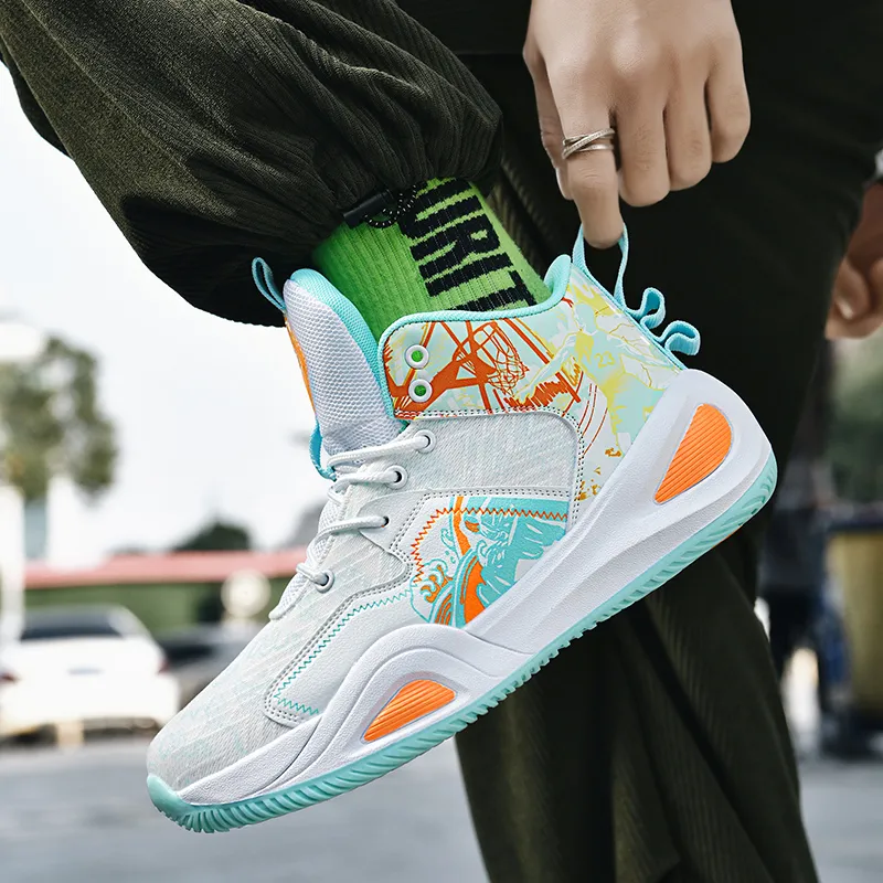 Black tailed Deer High Top Basketball Shoes Unisex-71