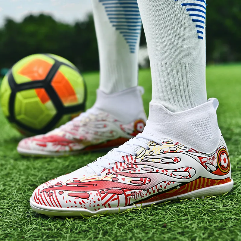 Black tailed deer Soccer Shoes Unisex High Top Aqua/White Blue/White Red-36
