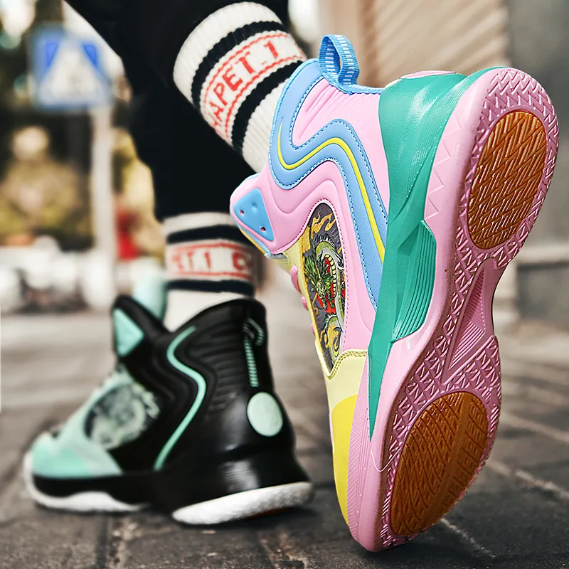 Black tailed Deer Thermal Cushioning Abrasion Resistant Slip Resistant High Top Basketball Shoes Unisex-27