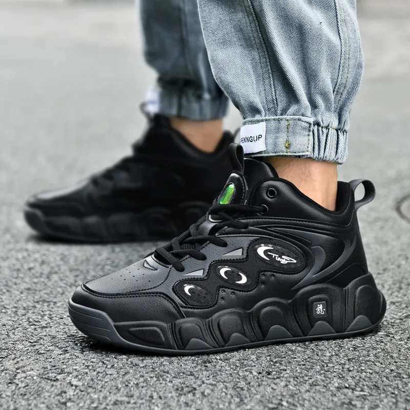 Black tailed Deer Thermal Cushioning Abrasion Resistant Slip Resistant High Top Basketball Shoes Men's-11