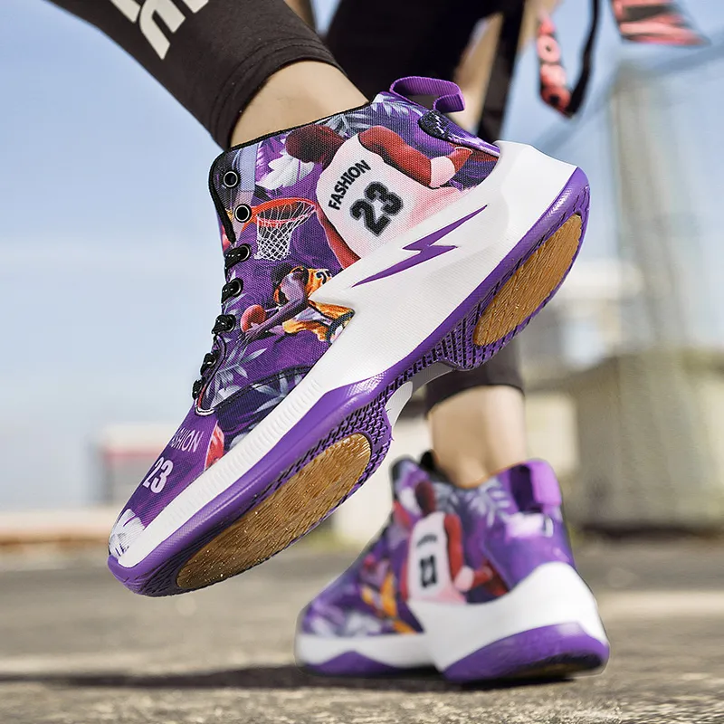Black tailed Deer Shock Absorbers With Slip Resistant And Abrasion Resistant Properties Mid Top Basketball Shoes Men's-8