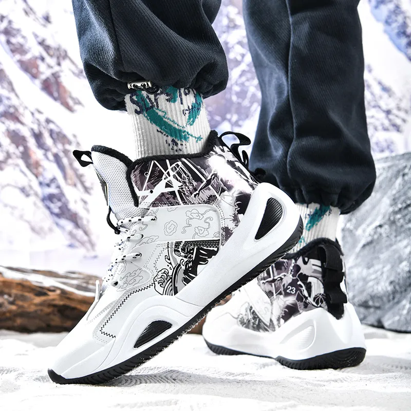 Black tailed Deer High Top Basketball Shoes Unisex-52