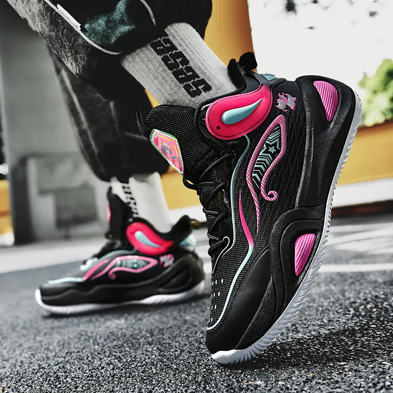 Black tailed Deer Shock Absorbers Slip Resistant, Abrasion Resistant, Breathable Mid Top Basketball Shoes Unisex-27