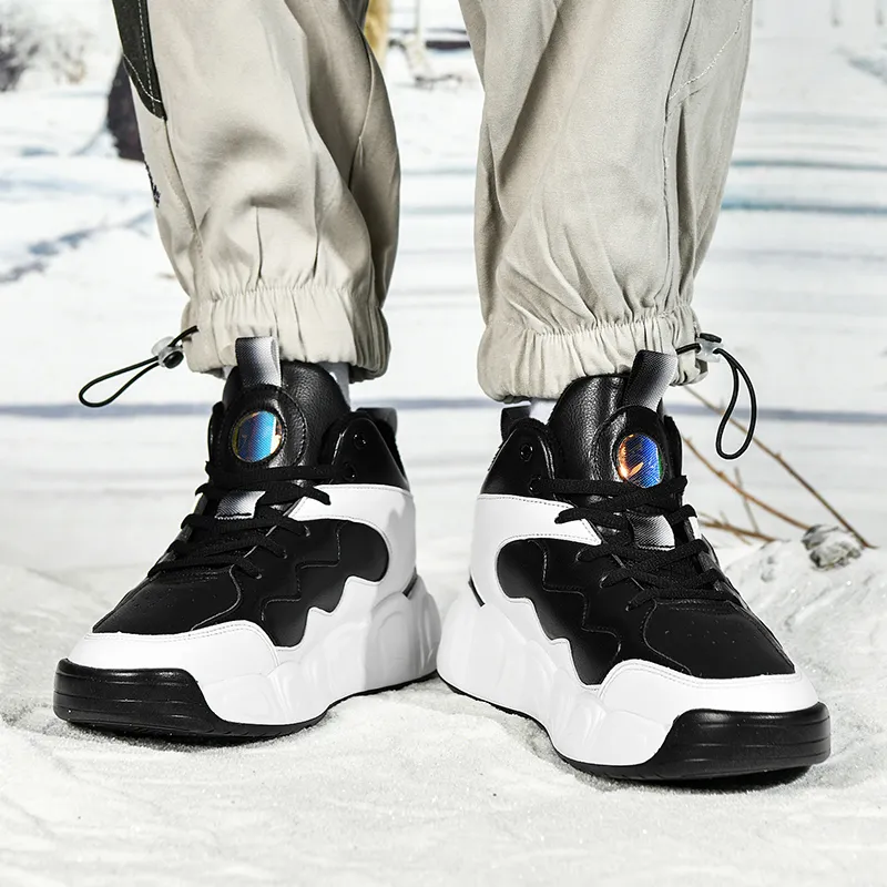 Black tailed Deer Thermal Cushioning Abrasion Resistant Slip Resistant High Top Basketball Shoes Men's-43