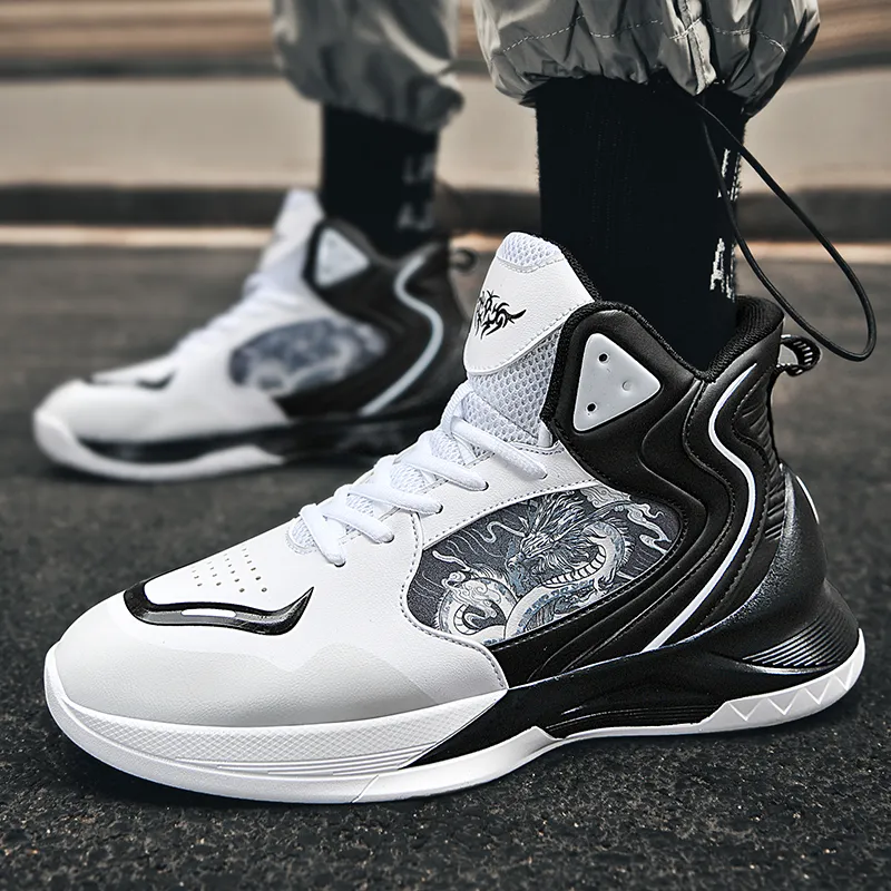 Black tailed Deer Thermal Cushioning Abrasion Resistant Slip Resistant High Top Basketball Shoes Unisex-21