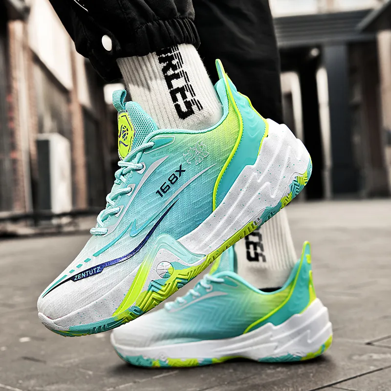 Black tailed Deer Shock Absorbers Slip Resistant Breathable Mid Top Basketball Shoes Unisex-3