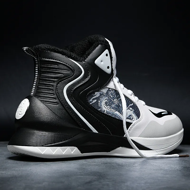 Black tailed Deer Thermal Cushioning Abrasion Resistant Slip Resistant High Top Basketball Shoes Unisex-33